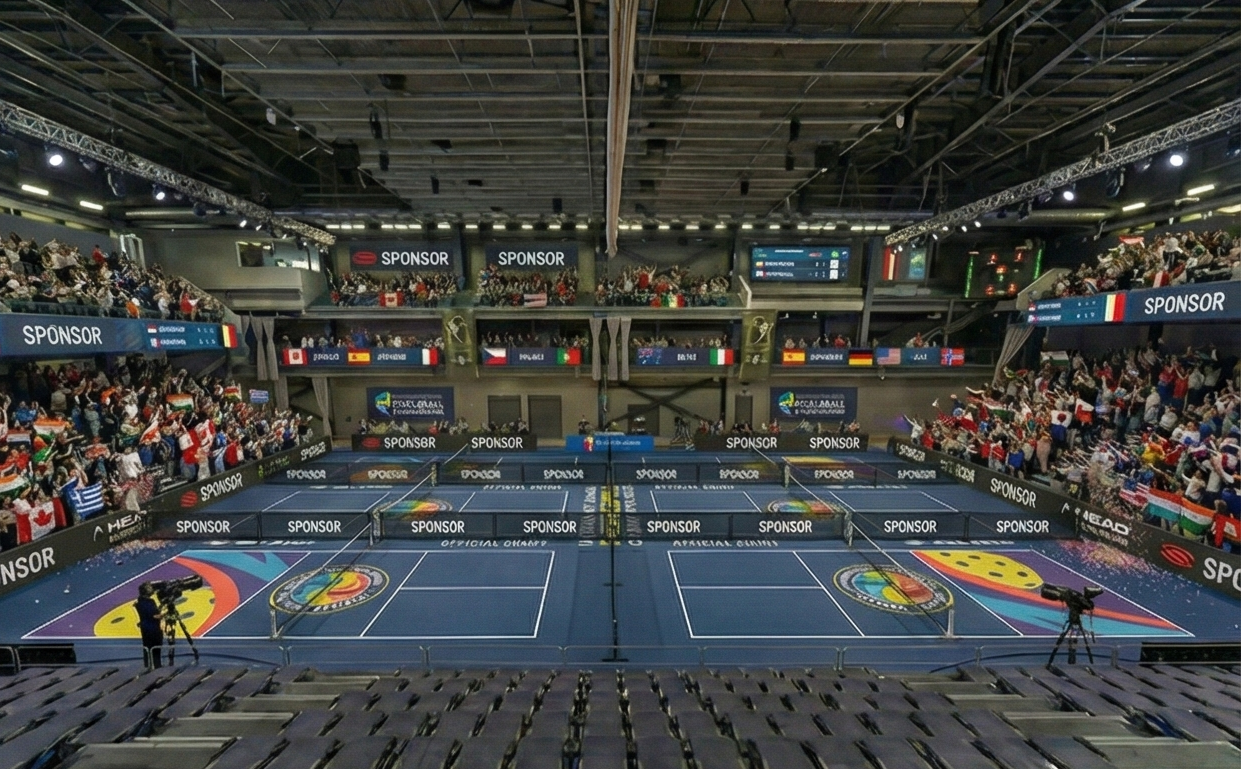 PCL full arena overhead view with national flags
