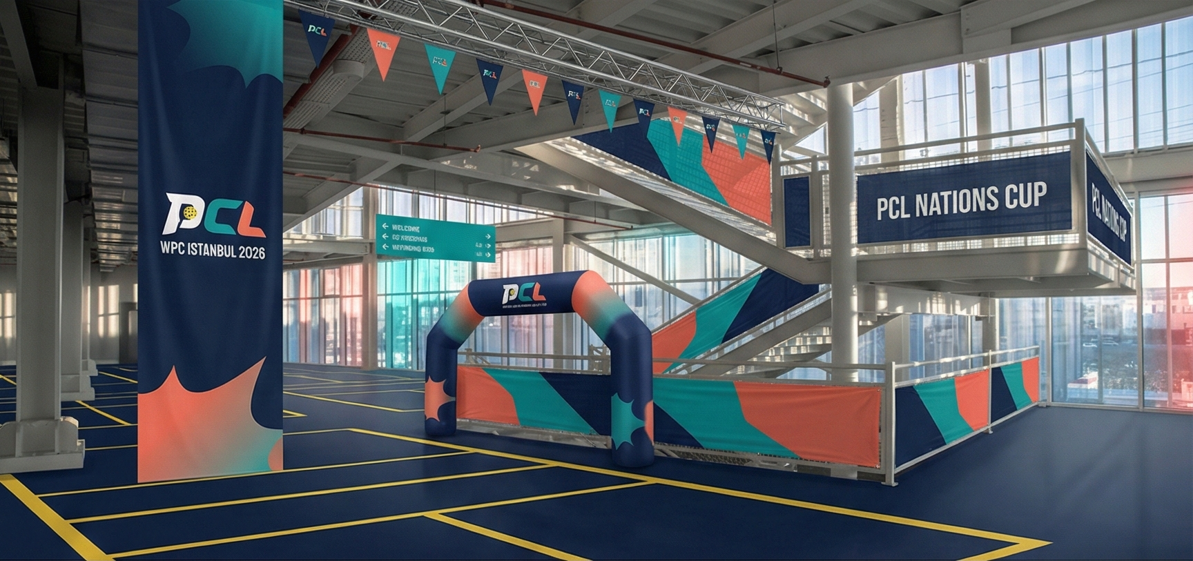 PCL Nations Cup branded venue entrance